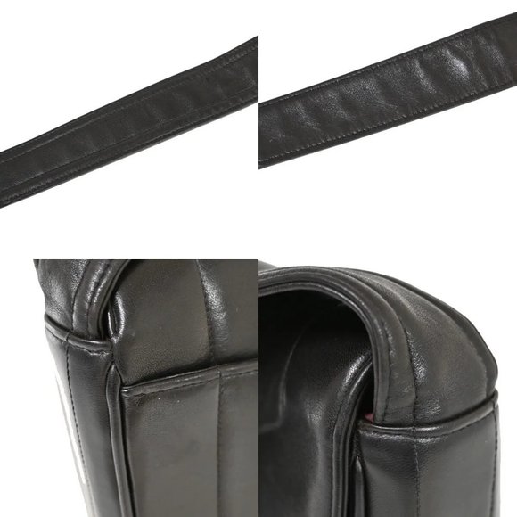 Auth CHANEL CC Logo madomoazeru Shoulder Bag Leather Black GHW Vintage - Picture 6 of 16